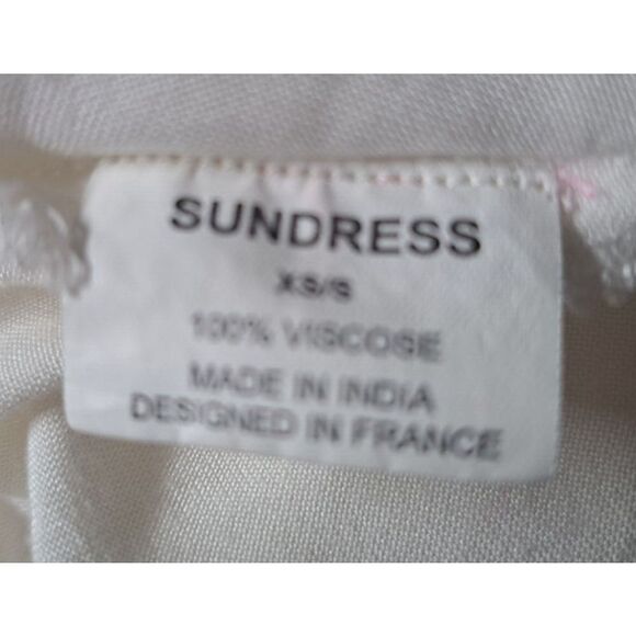 Sundress Brand Dress Cover Up Size XS/S White‎ Pink Tassels Ruffle Sleeve - Picture 11 of 11